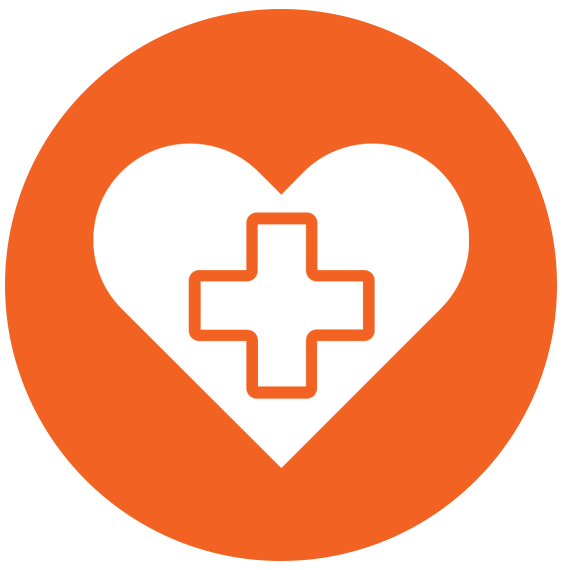Heart with medical cross icon